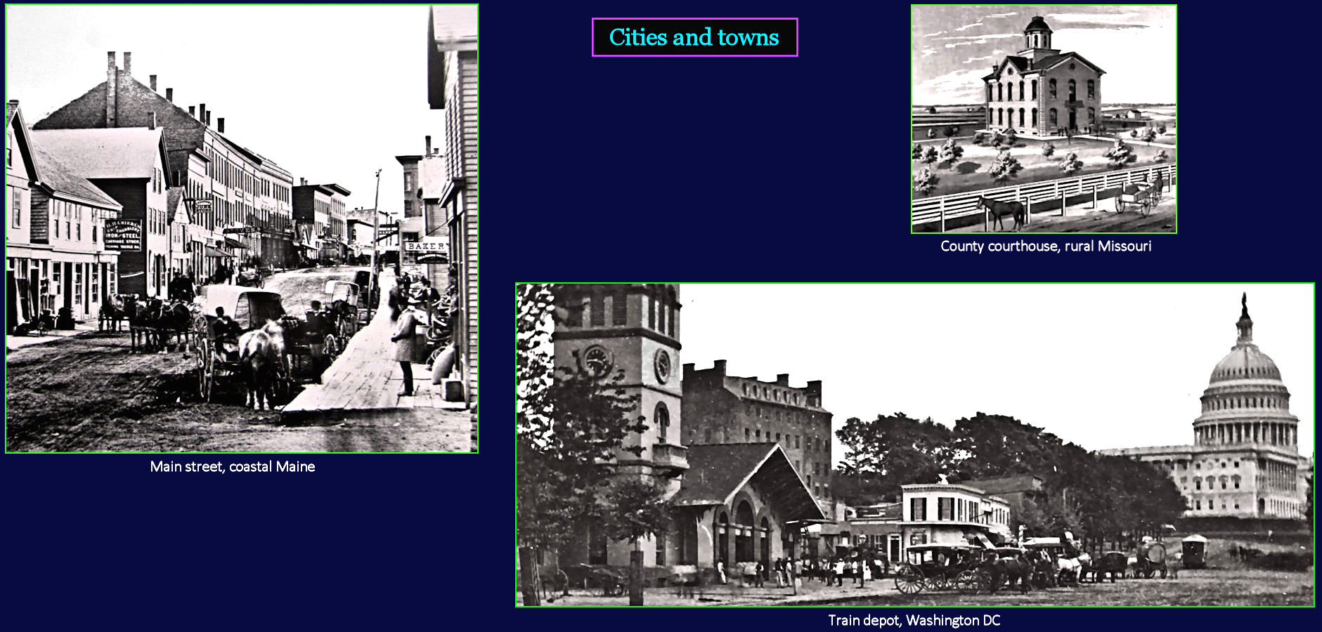 Cities and towns, 1870